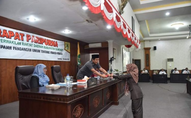  DPRD Sumenep Gelar Rapat Paripurna Mendengarkan Nota Penjelasan Bupati Terkait Raperda APBD 2023