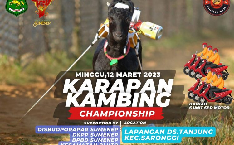 Segera Digelar, Karapan Kambing Championsip Sumenep 2023
