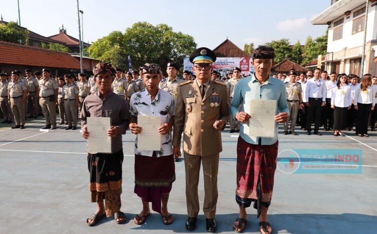  Kantah Tabanan menghadiri Upacara memperingati HANTARU 2025 di Kanwil BPN Provinsi Bali Denpasar