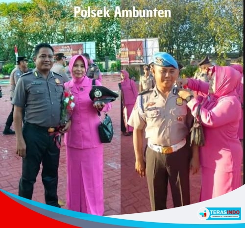  SUKSES DAN BERKARIR CAKAP, DUA PERSONIL POLSEK AMBUNTEN RESMI NAIK PANGKAT